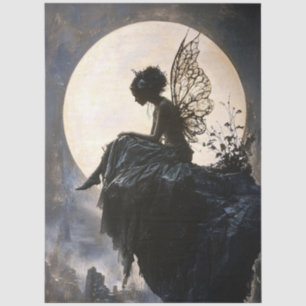 Papel De Seda Hada de Decoupage de Luz Lunar Gótica