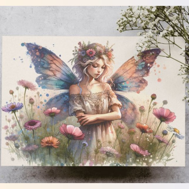 Papel De Seda Hada de flores bohemias de época mágica, desahucia (Subido por el creador)