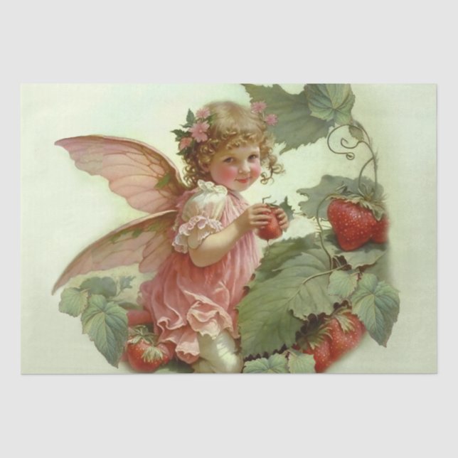 Papel De Seda "Hada de la Fresa" Victoriana (Anverso)