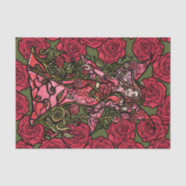 Papel De Seda Hada de rosa rojo
