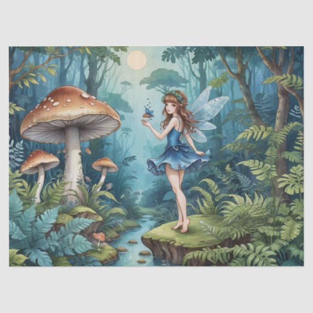 Papel De Seda Hada Encantadora de Hongos (Anverso)