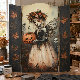Papel De Seda Hada esquelética de Halloween gótica con calabaza