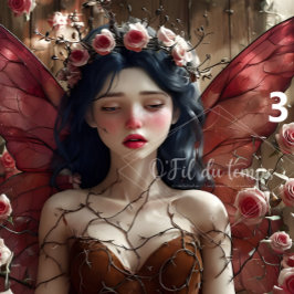 Papel De Seda Hada Etérea Rodeada De Rosas Rosa Vibrantes