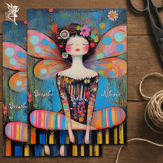 Papel De Seda Hada Inspiradora caprichosa haciendo arte de yoga