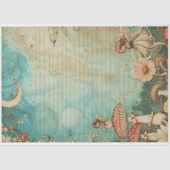 Papel De Seda Hada Whimsical Celestial Mushroom 2 (Anverso)