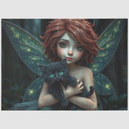 Papel De Seda Hada y su gato,