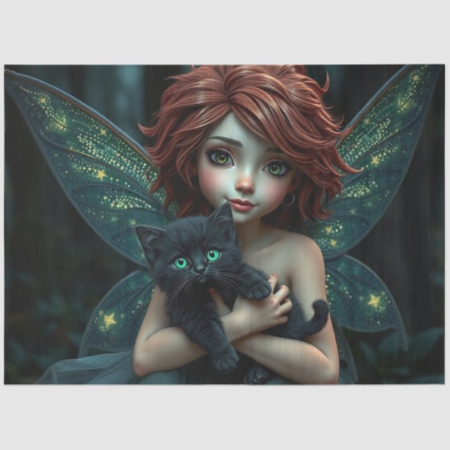 Papel De Seda Hada y su gato, (Anverso)