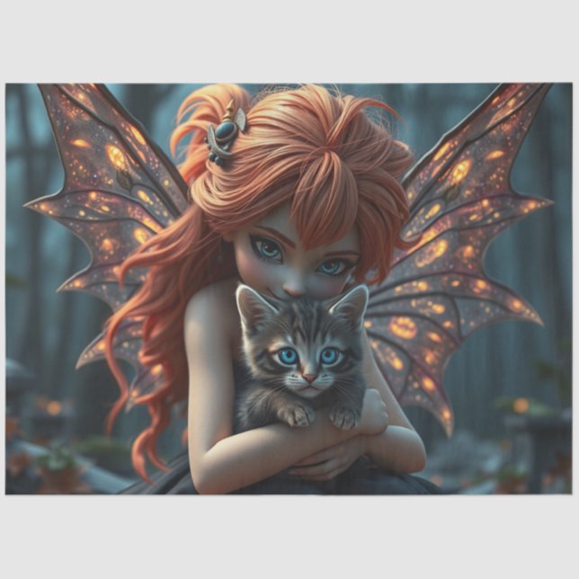 Papel De Seda Hada y su gato (Anverso)