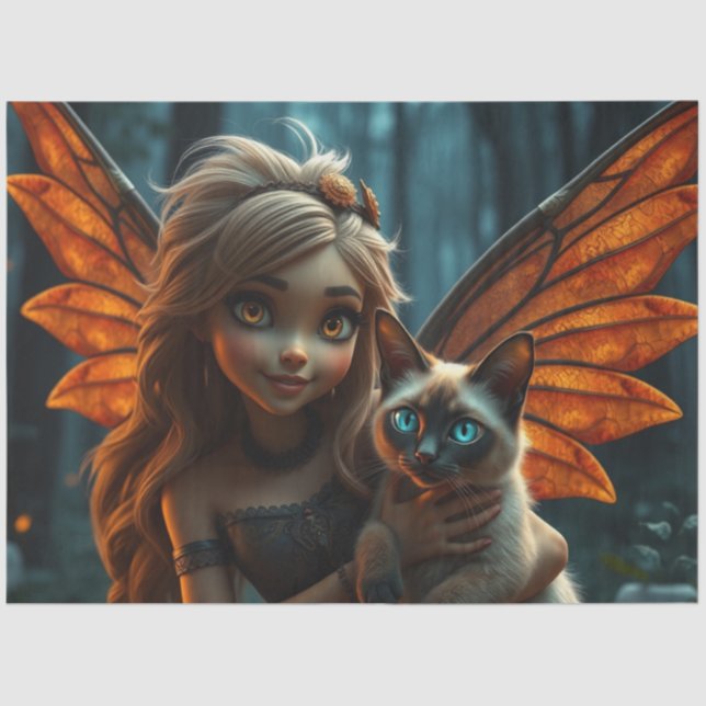 Papel De Seda Hada y su gato (Anverso)