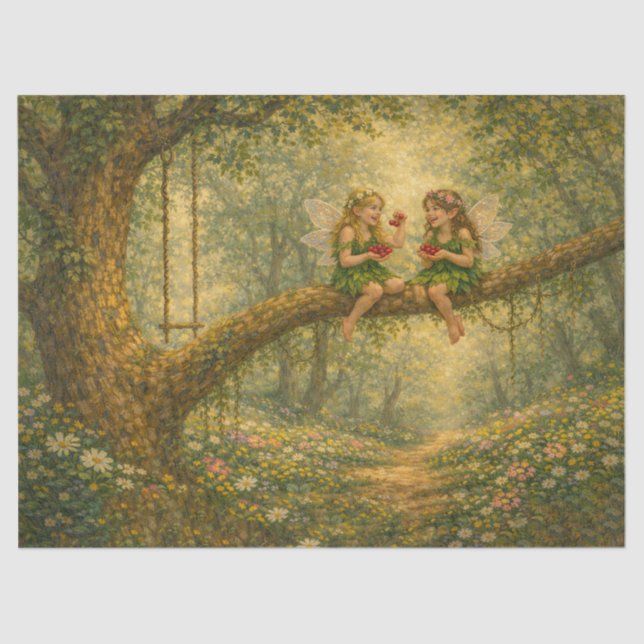 Papel de seda Hadas para decopauge, regalos (Anverso)