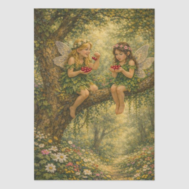 Papel de seda Hadas para decopauge, regalos (Anverso)