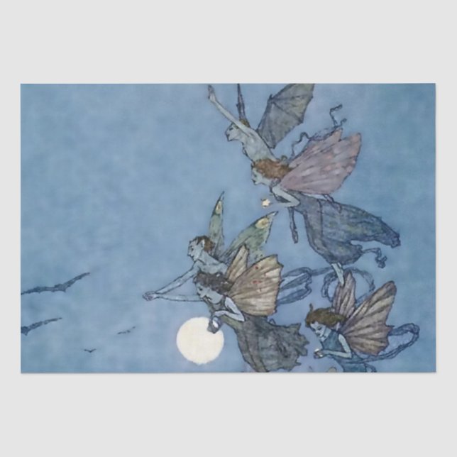 Papel De Seda “Hadas y Elfos” de Edmund Dulac de “La Tempestad (Anverso)