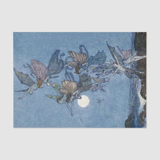 Papel De Seda “Hadas y Elfos” de Edmund Dulac de “La Tempestad (Anverso)
