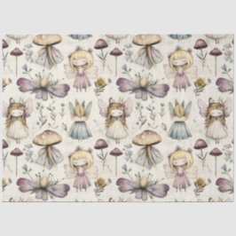 Papel De Seda Hadas y flores de hongo singulares decoraciones de
