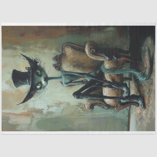 Papel De Seda Hal el gato de Halloween (Anverso)