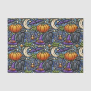 Papel De Seda Halloween azul Art Nouveau