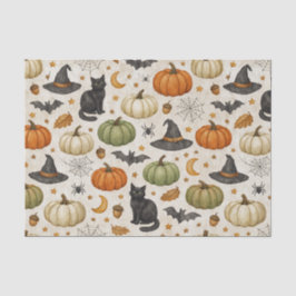 Papel De Seda Halloween Black Cat Pumpkins