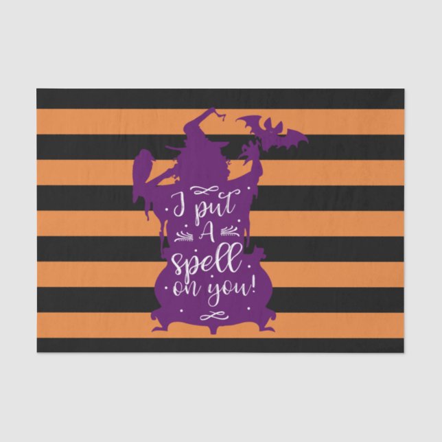 Papel De Seda Halloween Bruja Morada Te He Echado Un Susto (Anverso)