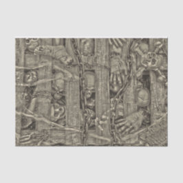 Papel De Seda Halloween Calaveras góticas estilo antiguo Sepia V