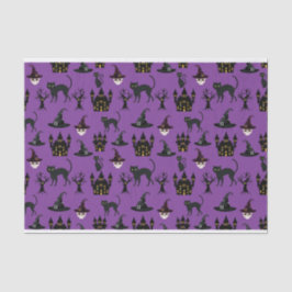 PAPEL DE SEDA HALLOWEEN CATS CASTLES GORRAS HALLOWEEN ÁRBOLES GA