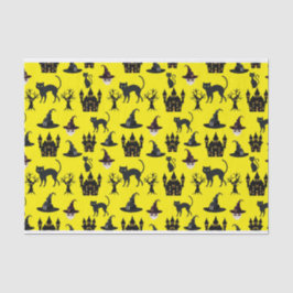 PAPEL DE SEDA HALLOWEEN CATS CASTLES GORRAS HALLOWEEN ÁRBOLES GA