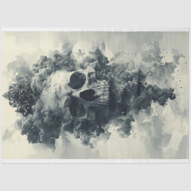 Papel De Seda Halloween Cloud Skeleton Decoupage (Anverso)