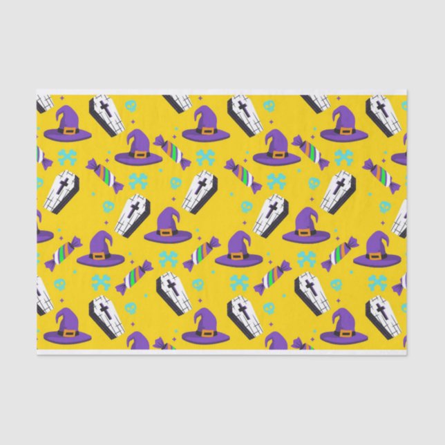 Papel De Seda Halloween Coffin , Candy , Impresión de desfalco d (Anverso)