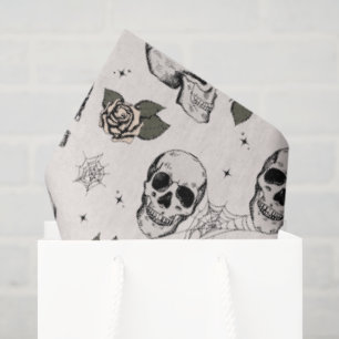 Papel De Seda Halloween con flor de marfil espumoso