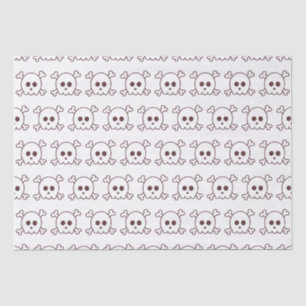 Papel De Seda Halloween con los cráneos blancos y negros