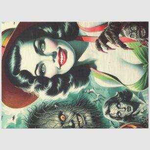 Papel De Seda Halloween Creepy Chica