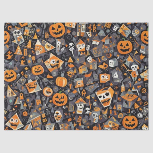 Papel De Seda Halloween cubista (Anverso)