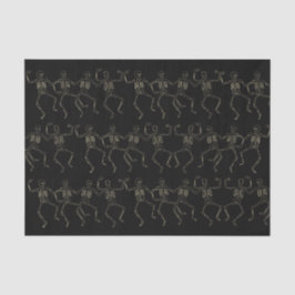Papel De Seda Halloween Dancing Skeleton Pattern