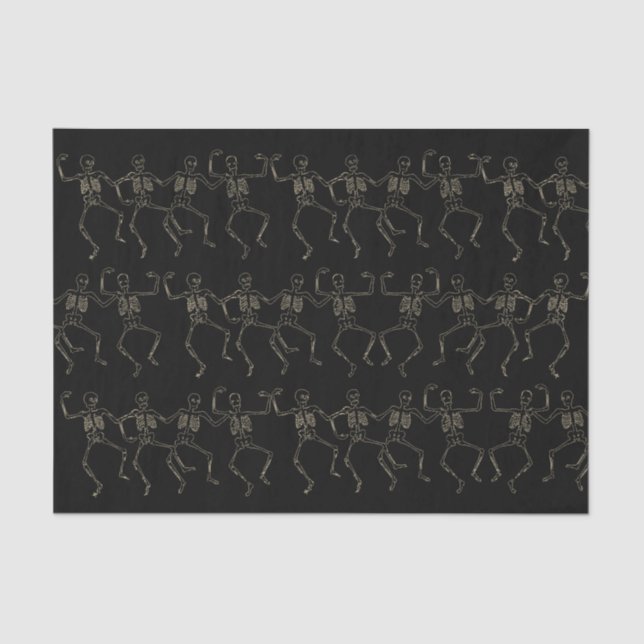Papel De Seda Halloween Dancing Skeleton Pattern (Anverso)