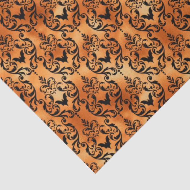 Papel De Seda Halloween de Black and Naranja Bat Toile (Detalle)