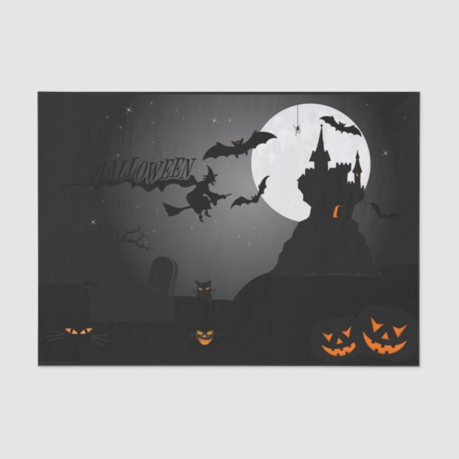 Papel De Seda Halloween de la casa de Haunted (Anverso)