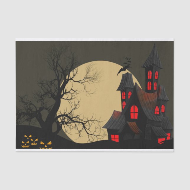 Papel De Seda Halloween de luna llena y de miedo (Anverso)
