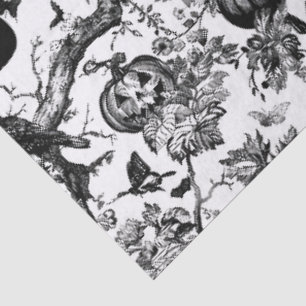 Papel De Seda Halloween de tela blanca y negra