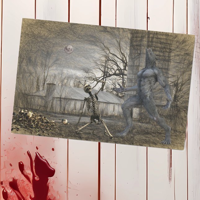 Papel De Seda Halloween Decoupage Hombre Lobo Esqueleto (Subido por el creador)