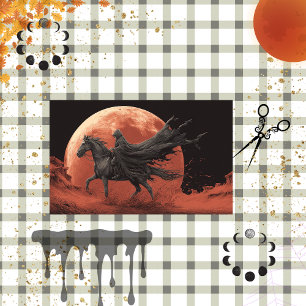 Papel De Seda Halloween del piloto negro de la luna roja de Skel