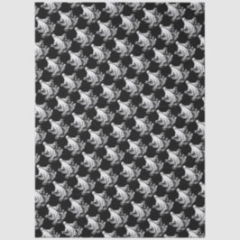 Papel De Seda Halloween espeluznante con fantasmas blancos y neg