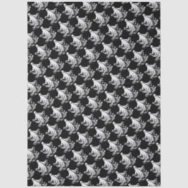 Papel De Seda Halloween espeluznante con fantasmas en blanco y n