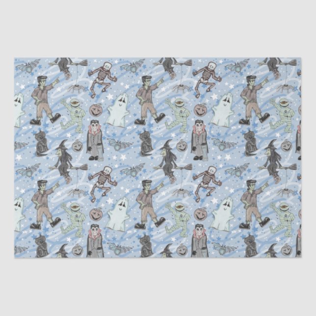 Papel De Seda Halloween fantasmal (Anverso)