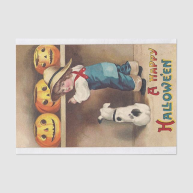 Papel De Seda Halloween feliz por Ellen Clapsaddle (Anverso)