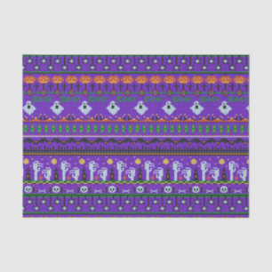 Papel De Seda Halloween fiesta cosas - Patrón de tejido morado