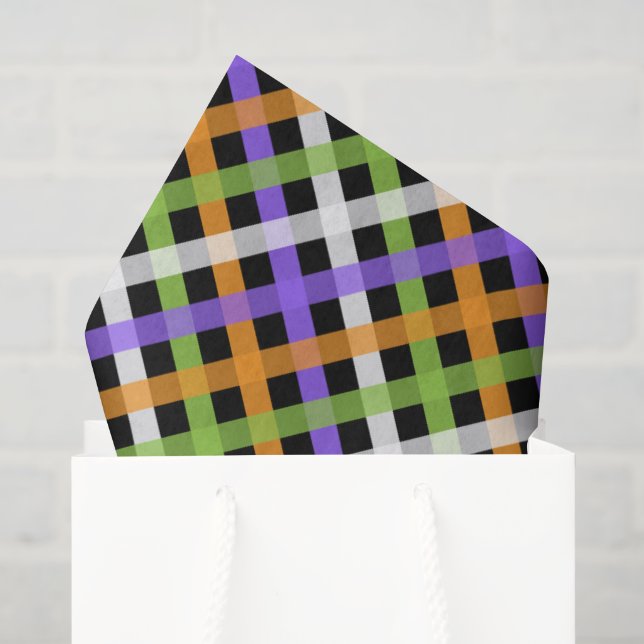 Papel De Seda Halloween Gingham 1.2 (Bolsa de regalo)