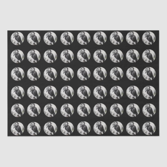 Papel De Seda Halloween Gótico Black Crow & Tower Spooky (Anverso)