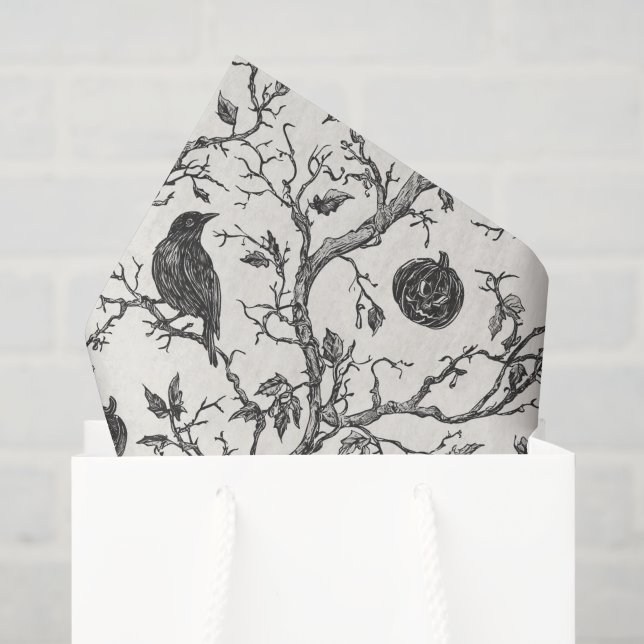 Papel De Seda Halloween gótico vintage (Bolsa de regalo)