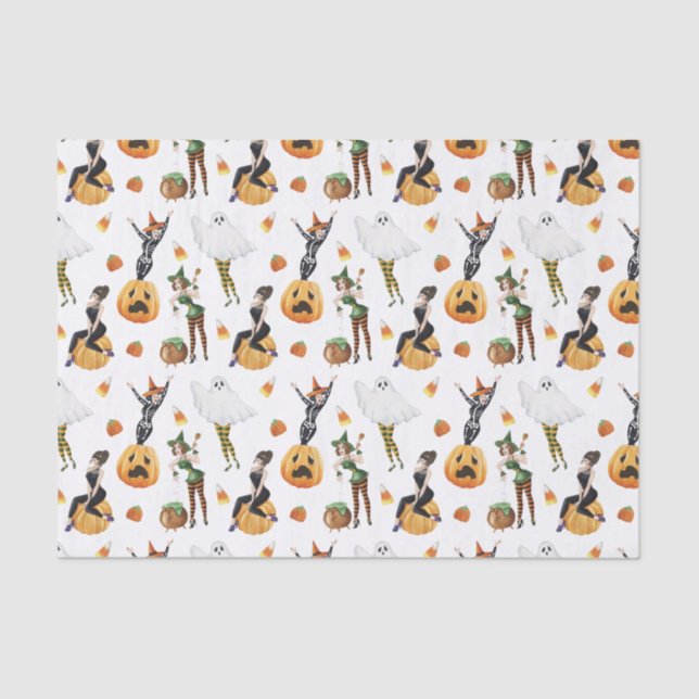 Papel De Seda Halloween Halloween Moda elegante Damas de Brujas (Anverso)