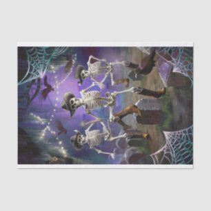Papel De Seda Halloween Hoedown, Esqueletos Bailando Line Dance