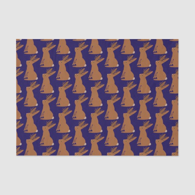 Papel De Seda Halloween Jackalope Trick o Tret Pattern (Anverso)